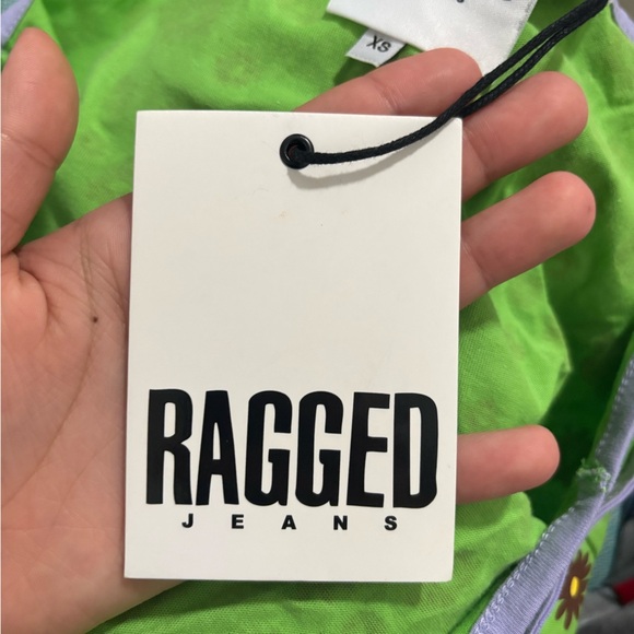 NWT THE RAGGED PRIEST Women’s Green Daisy Print Mini Dress - Picture 12 of 16